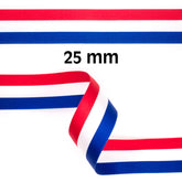 Rood wit blauw lint | 25 mm | per meter Lint RWBLINT - 25MM - PM